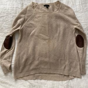 J. Crew 100% wool sweater leather elbow patches